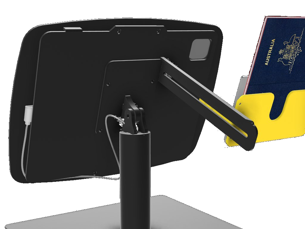 NT Government stand rear view with cable management